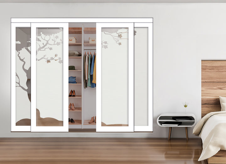 4 Leaf Mirror Effect Bypass Closet Door MEC4 - 0203 - DoorDiscounter