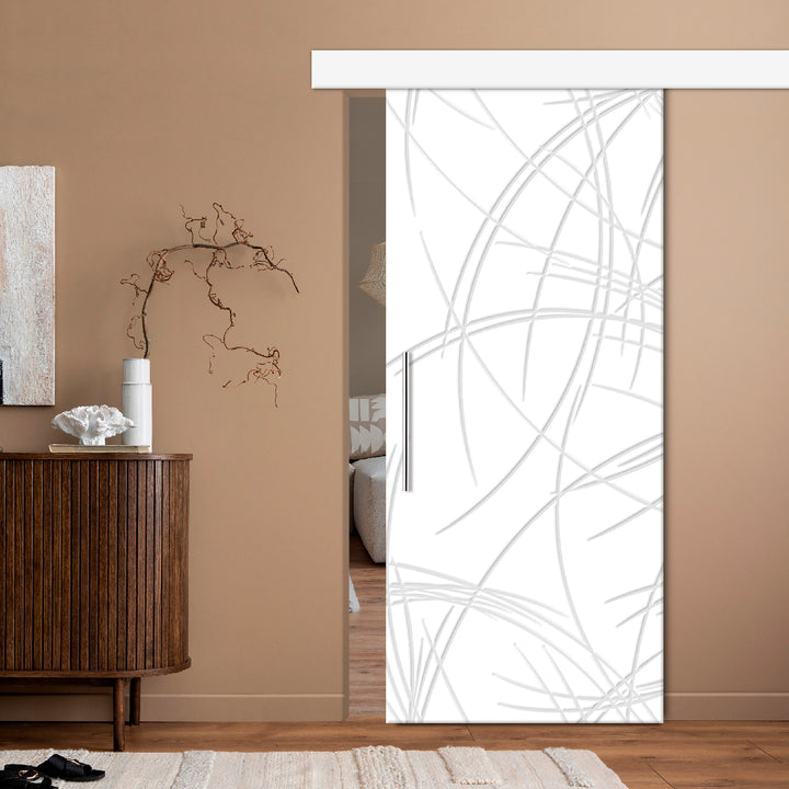 Modern Interior Flush Sliding Barn Door with CNC Router Design MICD -1219 - DoorDiscounter