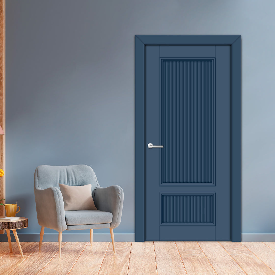 Interior Hinged Flush Door With Engraved Design Ihfc - 3928 - DoorDiscounter