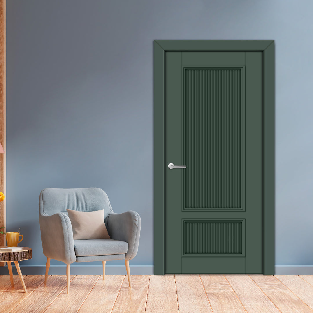Interior Hinged Flush Door With Engraved Design Ihfc - 3928 - DoorDiscounter