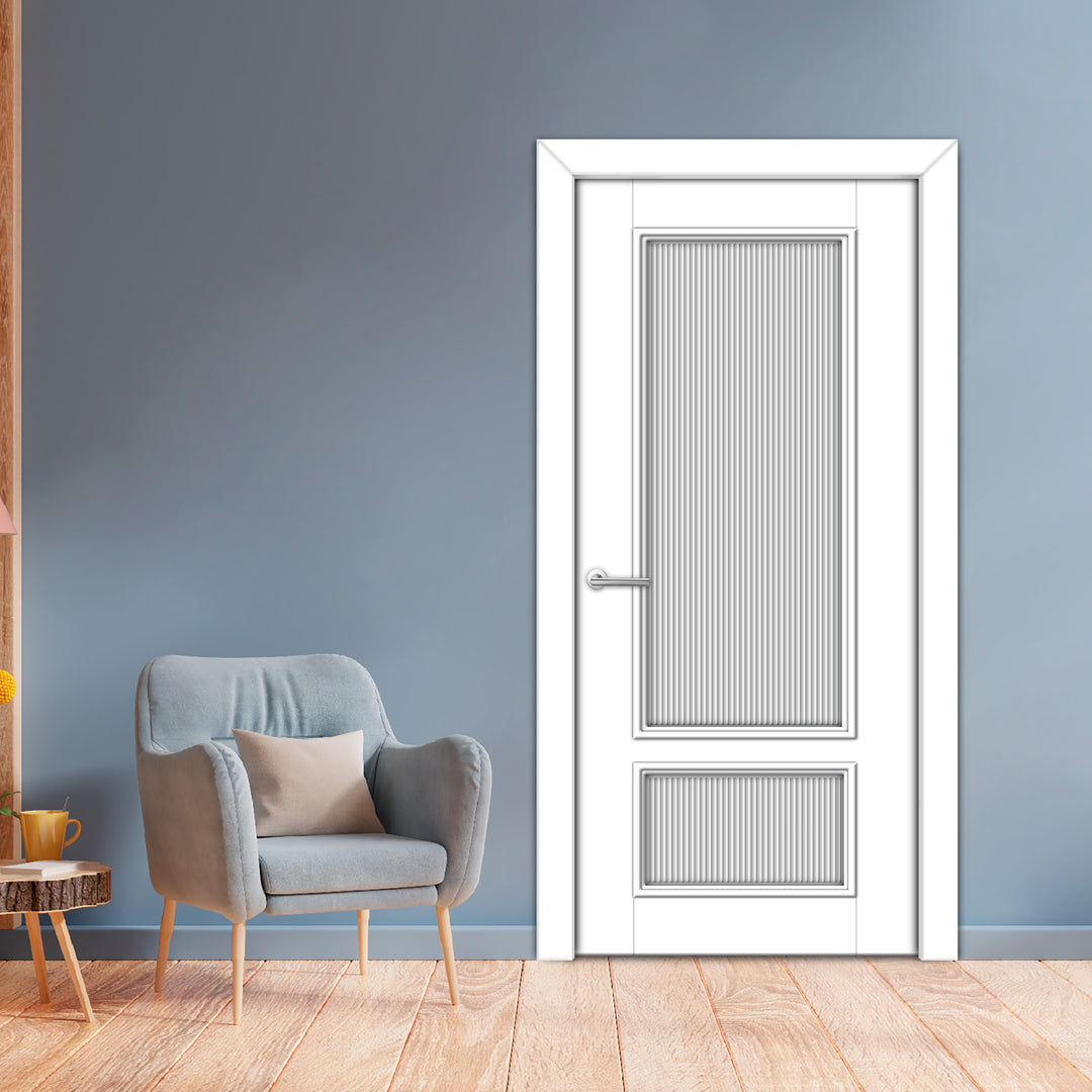 Interior Hinged Flush Door With Engraved Design Ihfc - 3928 - DoorDiscounter