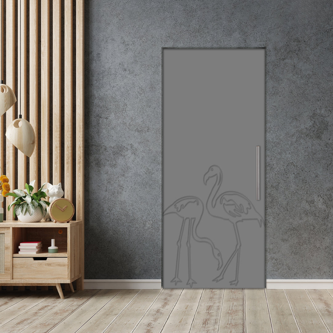 Self Closing Pivot Door with CNC Engraving Design PMR1 -  0595 - DoorDiscounter