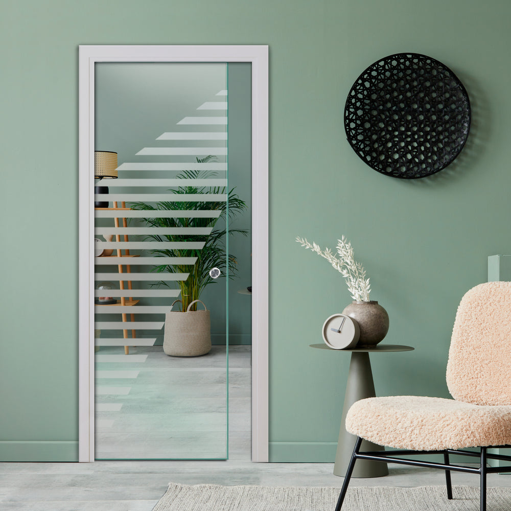 SLIDING POCKET GLASS DOOR WITH TRACK SYSTEM SPTS - 2546 - DoorDiscounter