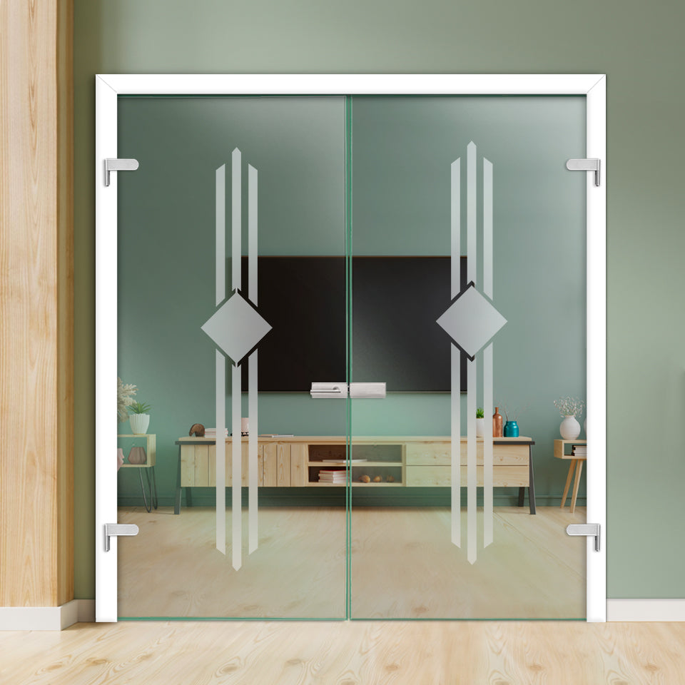 Double Hinged Glass Door  DHDG - 3404 - DoorDiscounter