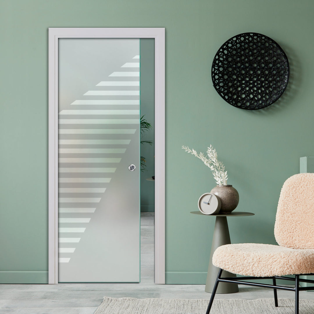 SLIDING POCKET GLASS DOOR WITH TRACK SYSTEM SPTS - 2546 - DoorDiscounter