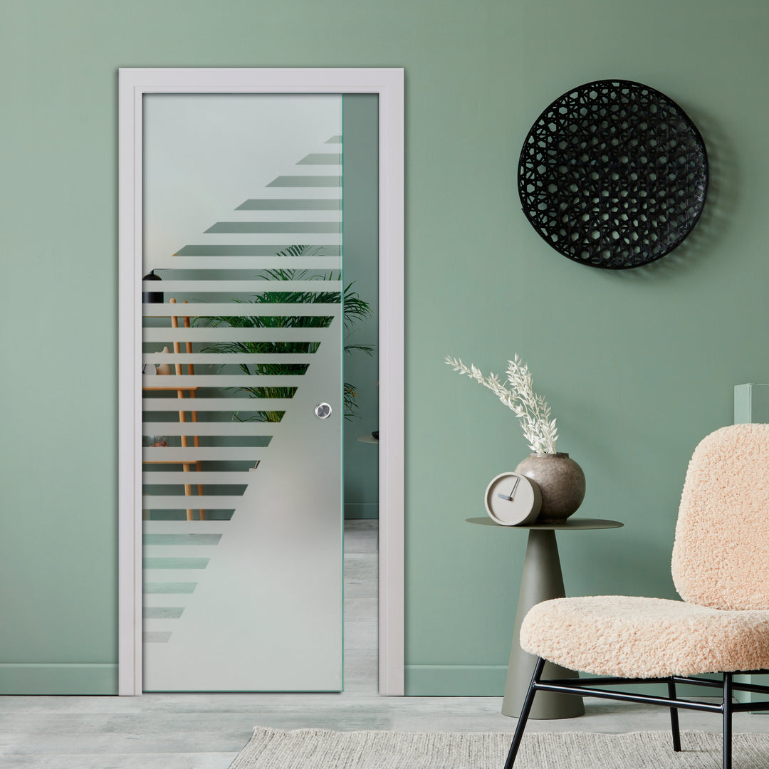 SLIDING POCKET GLASS DOOR WITH TRACK SYSTEM SPTS - 2546 - DoorDiscounter