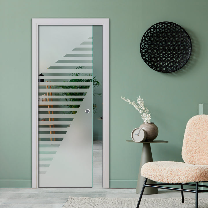 SLIDING POCKET GLASS DOOR WITH TRACK SYSTEM SPTS - 2546 - DoorDiscounter