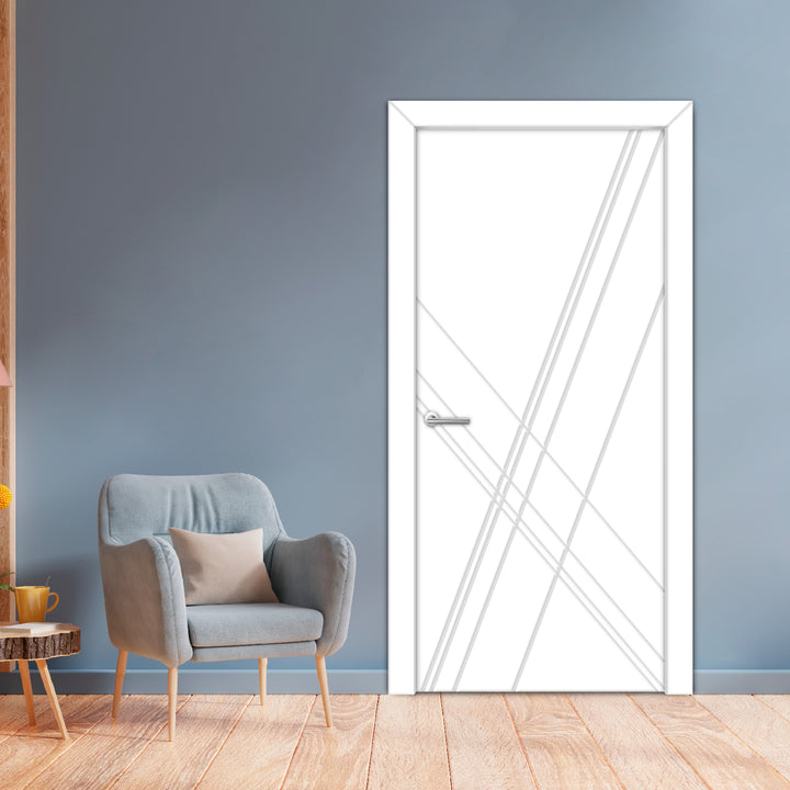 Interior Hinged Flush Door with Engraved Design IHFD -1153 - DoorDiscounter