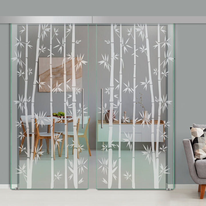 Double Sliding Glass Barn Door A100 SGB2 - 3742 - DoorDiscounter