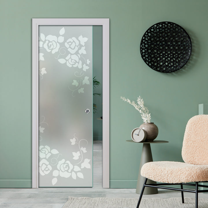 SLIDING POCKET GLASS DOOR WITH TRACK SYSTEM SPTS - 2539 - DoorDiscounter