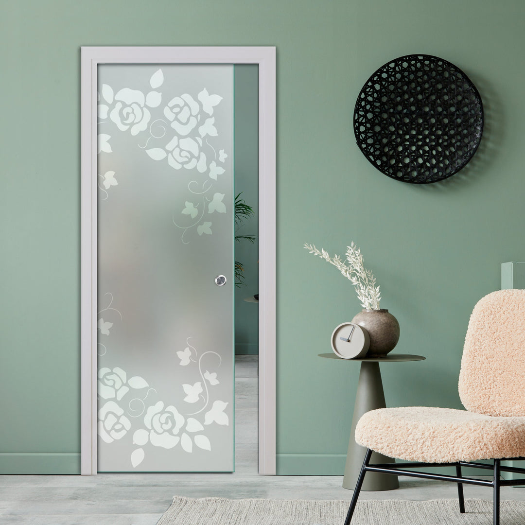SLIDING POCKET GLASS DOOR WITH TRACK SYSTEM SPTS - 2539 - DoorDiscounter