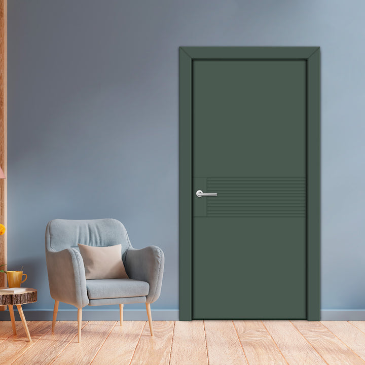 Interior Hinged Flush Door With Engraved Design Ihfc - 3931