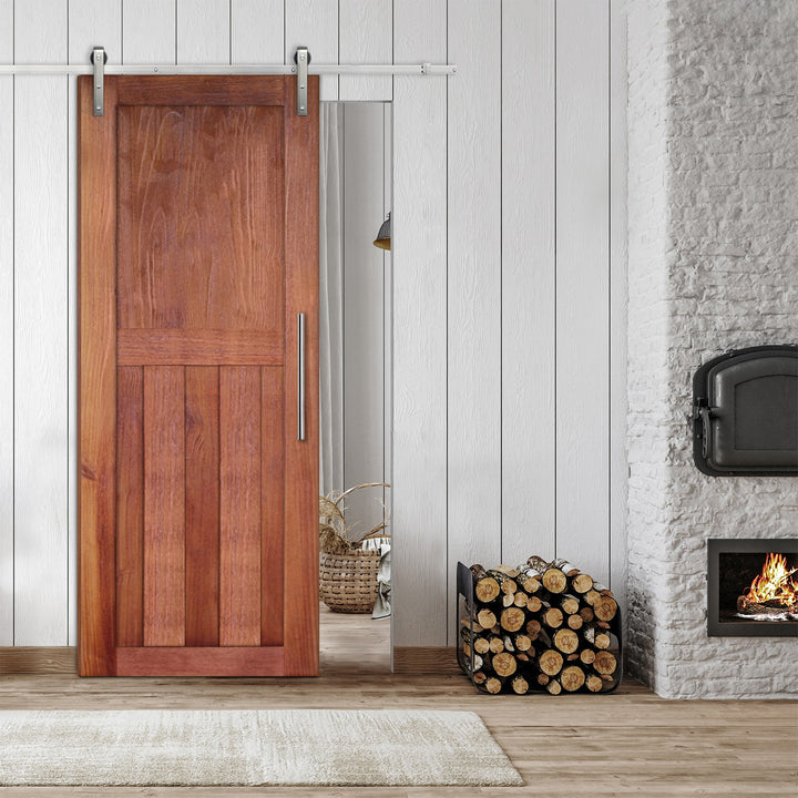 Rustic  Barn Door with Wire Brushed Pattern WBPD - 1094 - DoorDiscounter