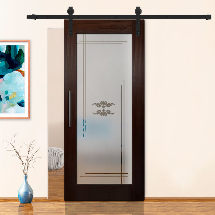 42" x 84" (Ready to Ship) Real Solid Hardwood Sliding Barn Door with Glass Insert | Semi-Private | ++Liquidation Sale++