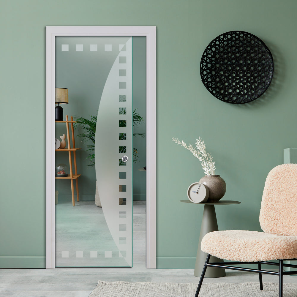 SLIDING POCKET GLASS DOOR WITH TRACK SYSTEM SPTS - 2532 - DoorDiscounter