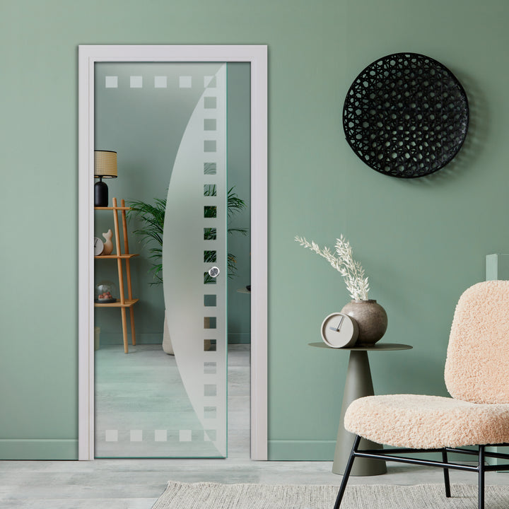 SLIDING POCKET GLASS DOOR WITH TRACK SYSTEM SPTS - 2532 - DoorDiscounter
