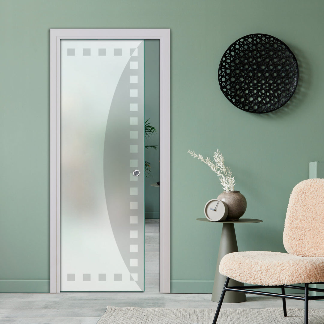 SLIDING POCKET GLASS DOOR WITH TRACK SYSTEM SPTS - 2532 - DoorDiscounter