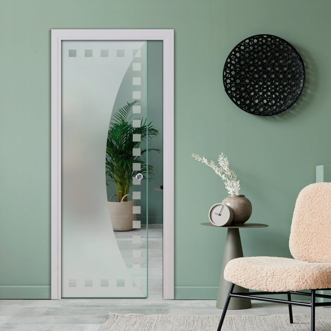 SLIDING POCKET GLASS DOOR WITH TRACK SYSTEM SPTS - 2532 - DoorDiscounter
