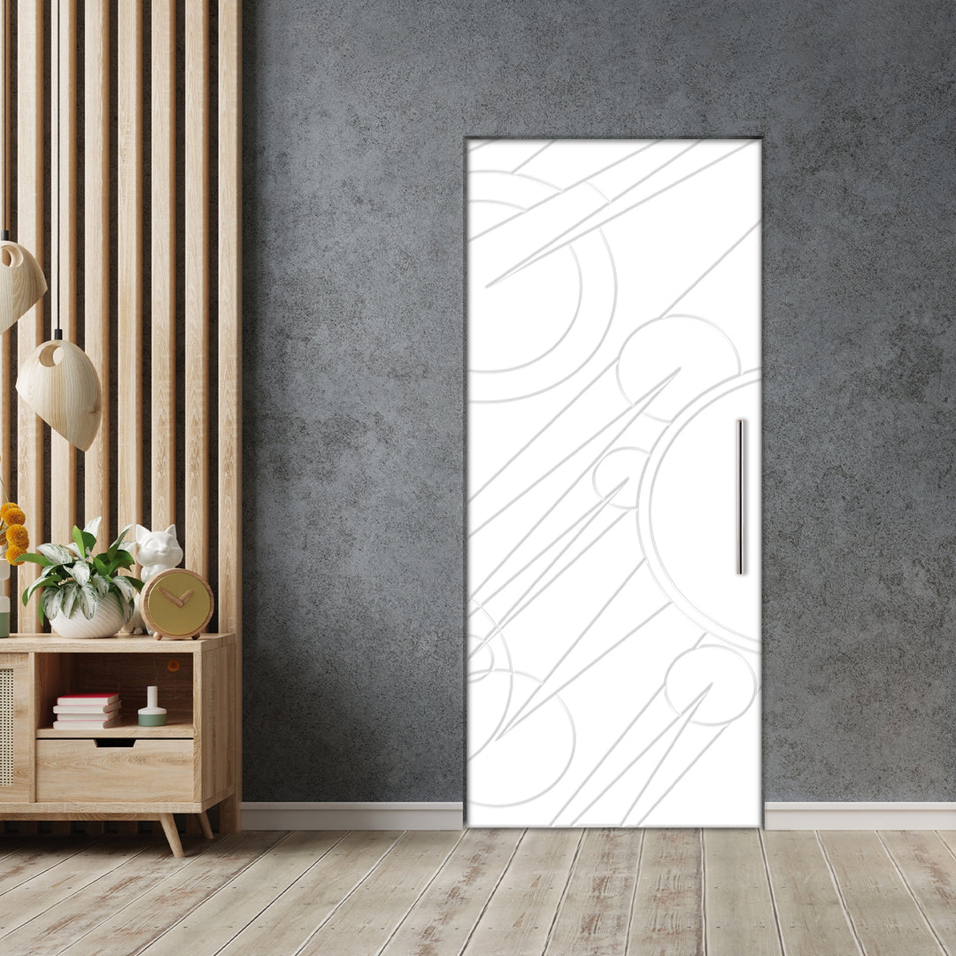 Self Closing Pivot Door with CNC Engraving Design PMR1 - 0600 - DoorDiscounter