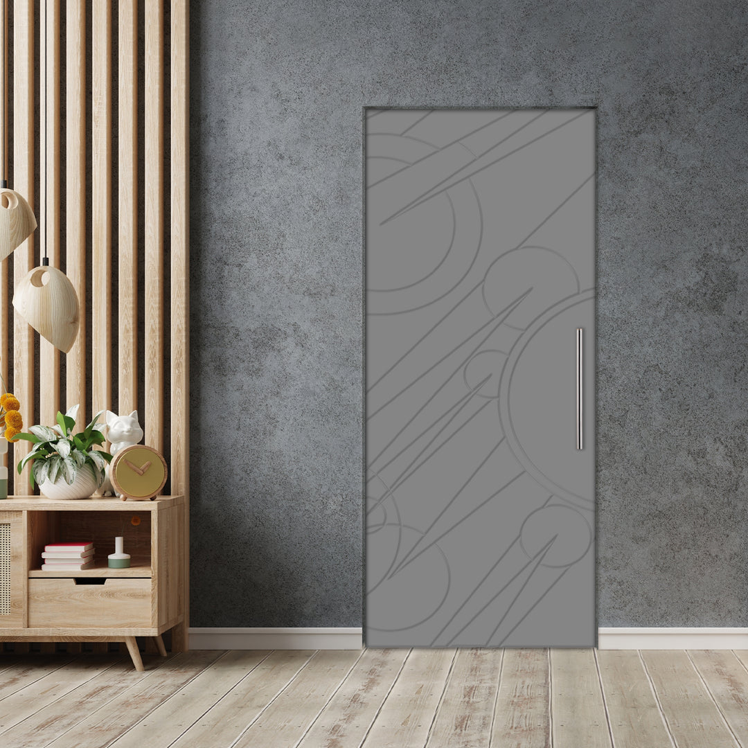 Self Closing Pivot Door with CNC Engraving Design PMR1 - 0600 - DoorDiscounter