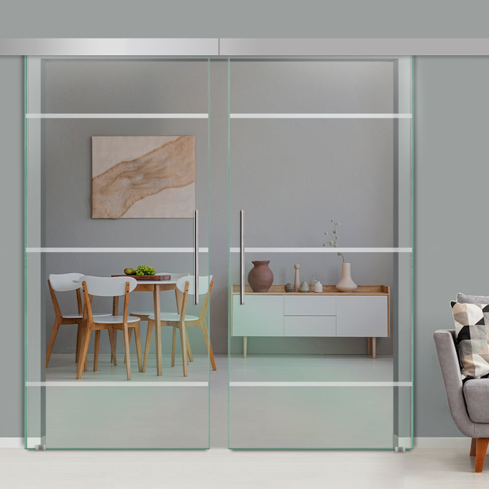 Double Sliding Glass Barn Door A100 SGB2 - 3747 - DoorDiscounter
