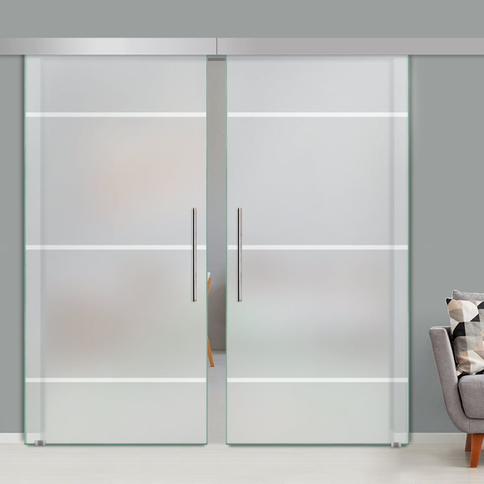 Double Sliding Glass Barn Door A100 SGB2 - 3747 - DoorDiscounter