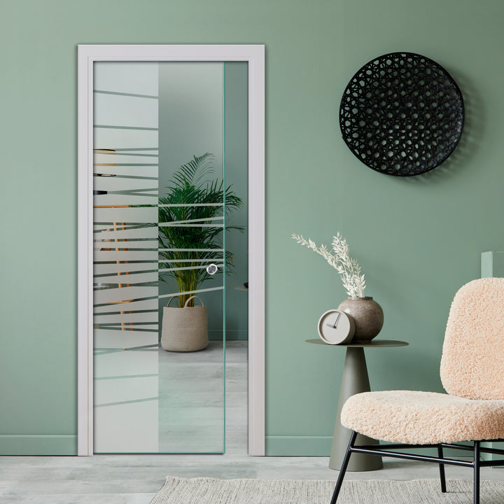 SLIDING POCKET GLASS DOOR WITH TRACK SYSTEM SPTS - 2529 - DoorDiscounter