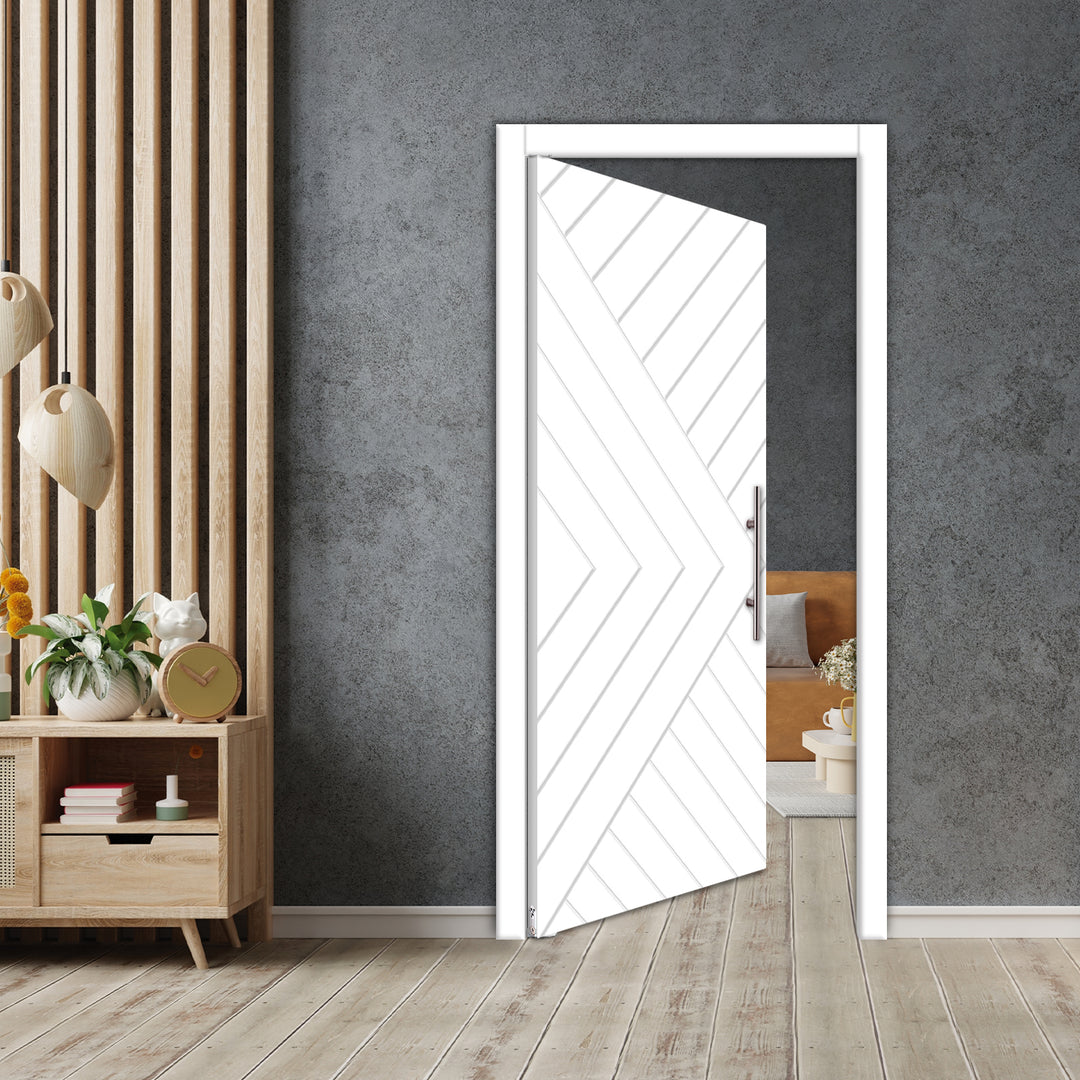 Self Closing Pivot Door with CNC Engraving Design PMR1 - 0601 - DoorDiscounter