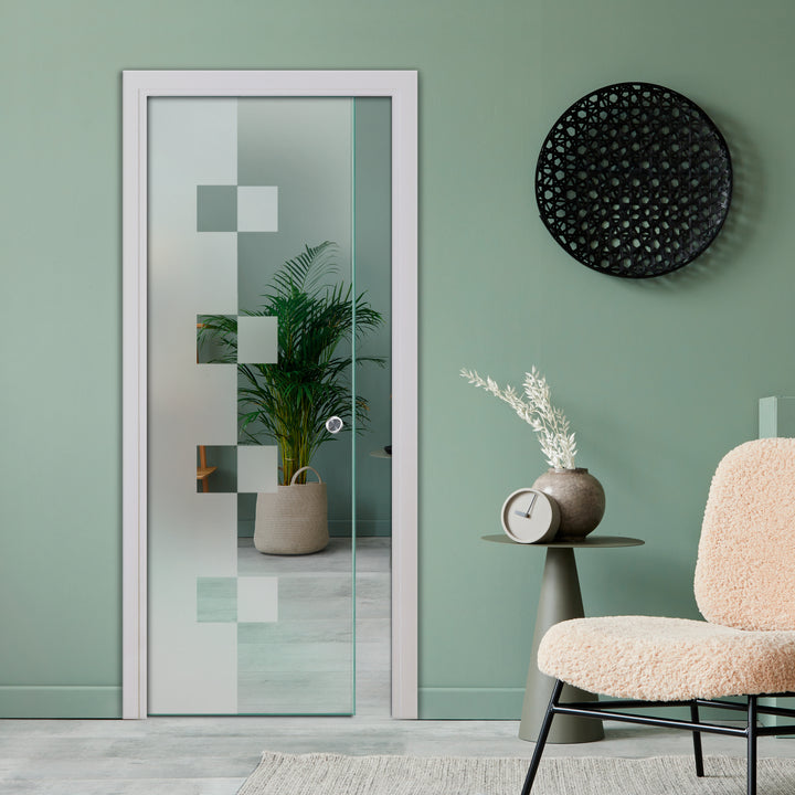 SLIDING POCKET GLASS DOOR WITH TRACK SYSTEM SPTS - 2522 - DoorDiscounter