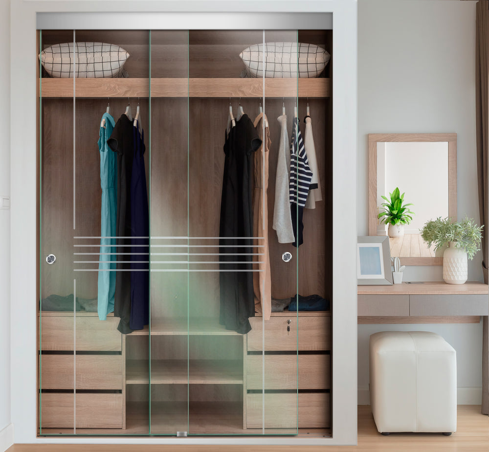 FRAMELESS CLOSET GLASS SLIDING BYPASS DOOR FSGD - 3008 - DoorDiscounter