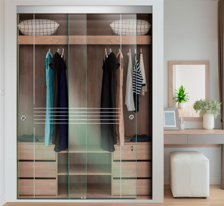 FRAMELESS CLOSET GLASS SLIDING BYPASS DOOR FSGD - 3008 - DoorDiscounter