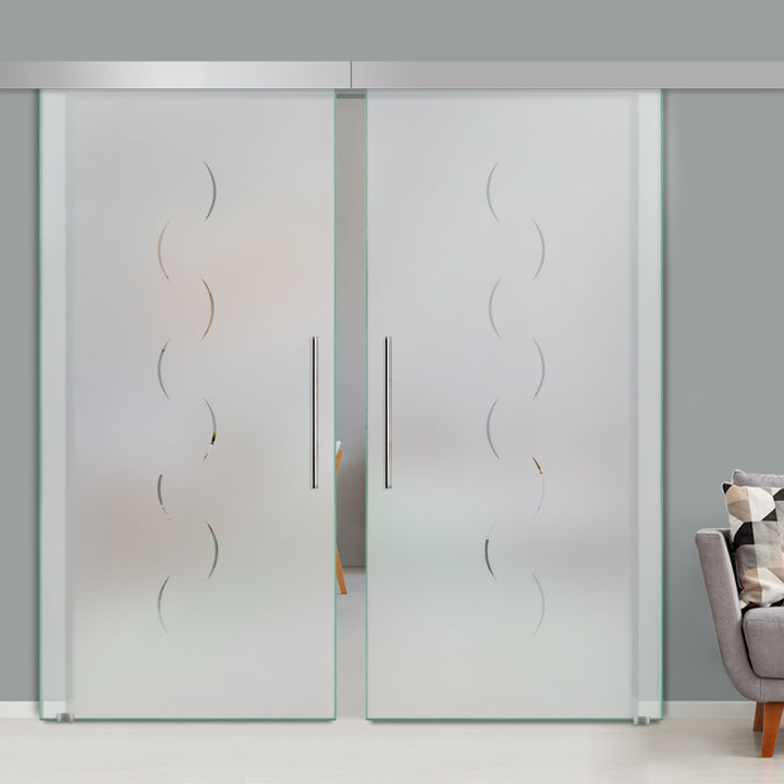 Double Sliding Glass Barn Door A100 SGB2 - 3749 - DoorDiscounter