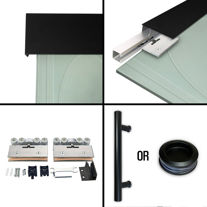 Double Sliding Glass Barn Door A100 SGB2 - 3736 - DoorDiscounter