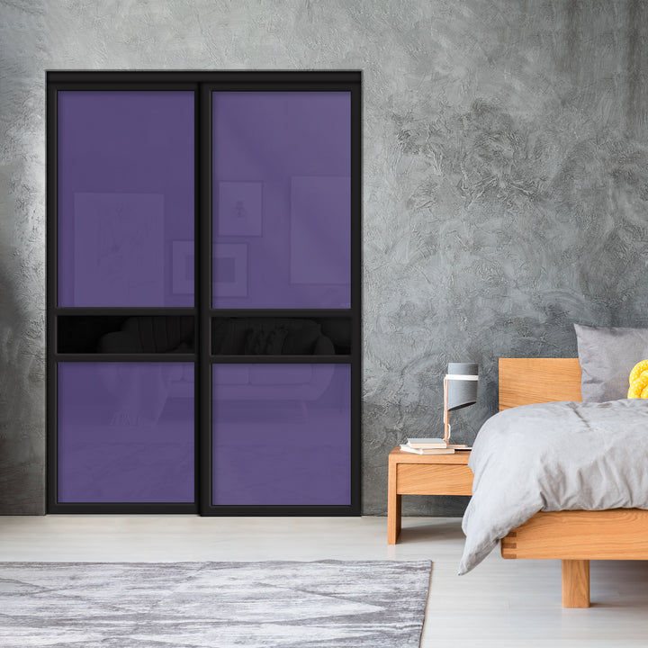 Sliding Bypass Closet Door with Glass & Mirror Panel Inserts MBS2 - 0544 - DoorDiscounter