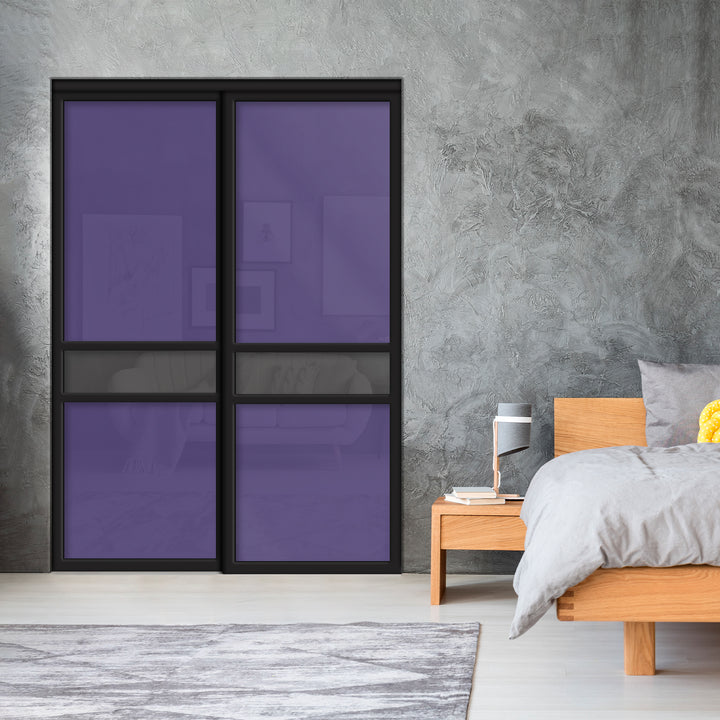Sliding Bypass Closet Door with Glass & Mirror Panel Inserts MBS2 - 0544 - DoorDiscounter