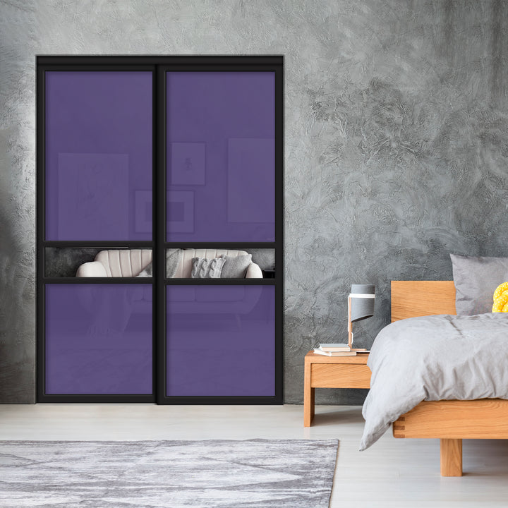 Sliding Bypass Closet Door with Glass & Mirror Panel Inserts MBS2 - 0544 - DoorDiscounter