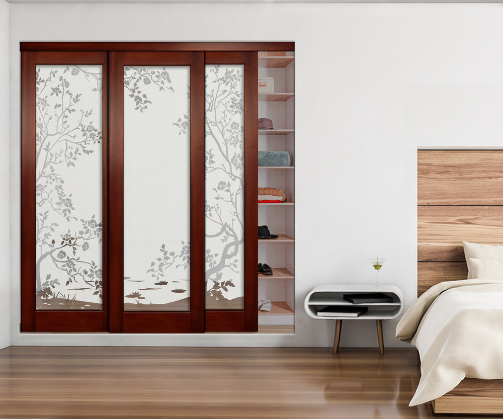 3 Leaf Mirror Effect Bypass Closet Door MEC3 - 0184 - DoorDiscounter