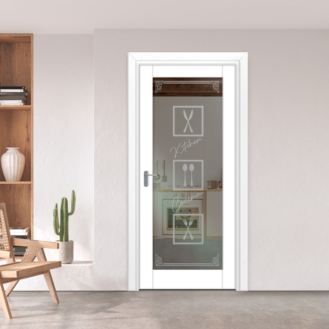 INTERIOR DOOR WITH FROSTED GLASS PANEL IDGP - 1122 - DoorDiscounter