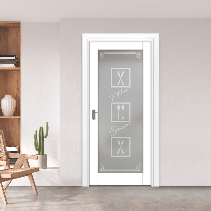 INTERIOR DOOR WITH FROSTED GLASS PANEL IDGP - 1122 - DoorDiscounter