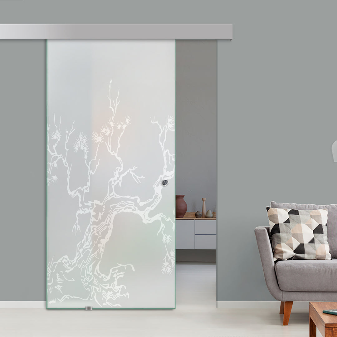 Elegant Frosted Glass Sliding Door | Safe & Durable Tempered Glass ALU100 Sgbd - 0413 - DoorDiscounter