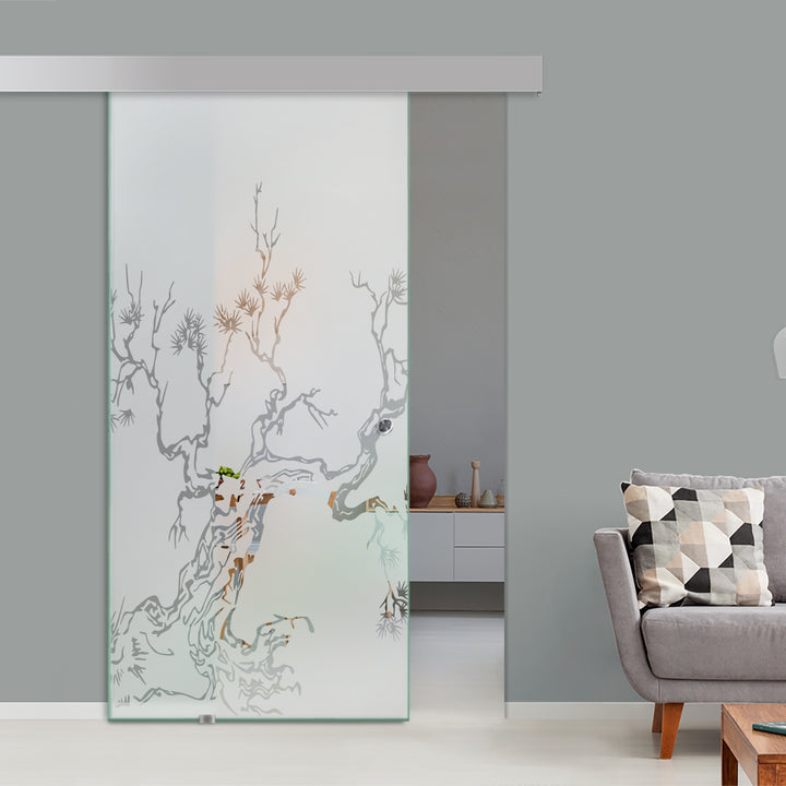 Elegant Frosted Glass Sliding Door | Safe & Durable Tempered Glass ALU100 Sgbd - 0413 - DoorDiscounter