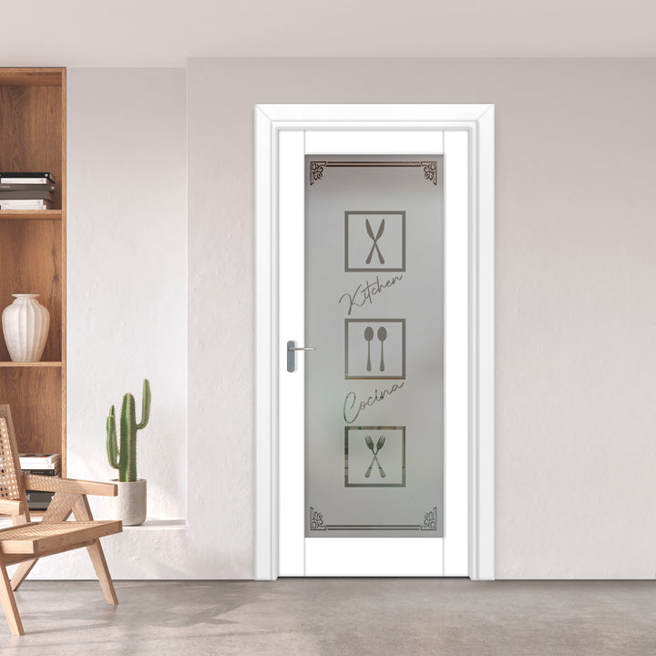 INTERIOR DOOR WITH FROSTED GLASS PANEL IDGP - 1122 - DoorDiscounter