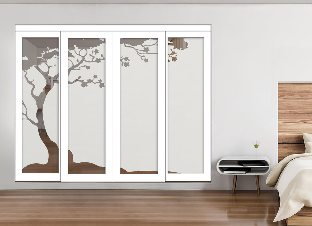 4 Leaf Mirror Effect Bypass Closet Door MEC4 - 0203 - DoorDiscounter