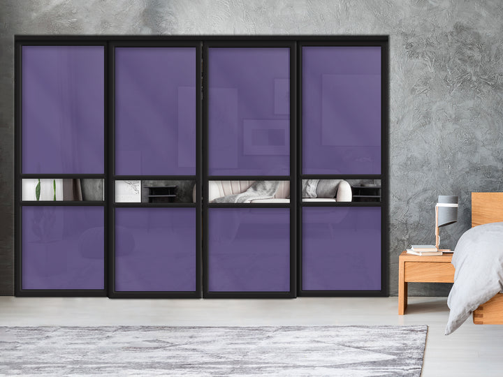 Sliding Bypass Closet Door with Glass & Mirror Panel Inserts MBS4 - 0551 - DoorDiscounter