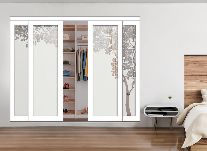 4 Leaf Mirror Effect Bypass Closet Door MEC4 - 0204 - DoorDiscounter