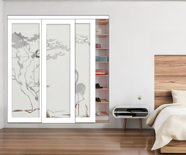 3 Leaf Mirror Effect Bypass Closet Door MEC3 - 0185 - DoorDiscounter