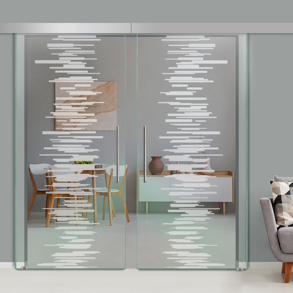 Double Sliding Glass Barn Door A100 SGB2 - 3750 - DoorDiscounter
