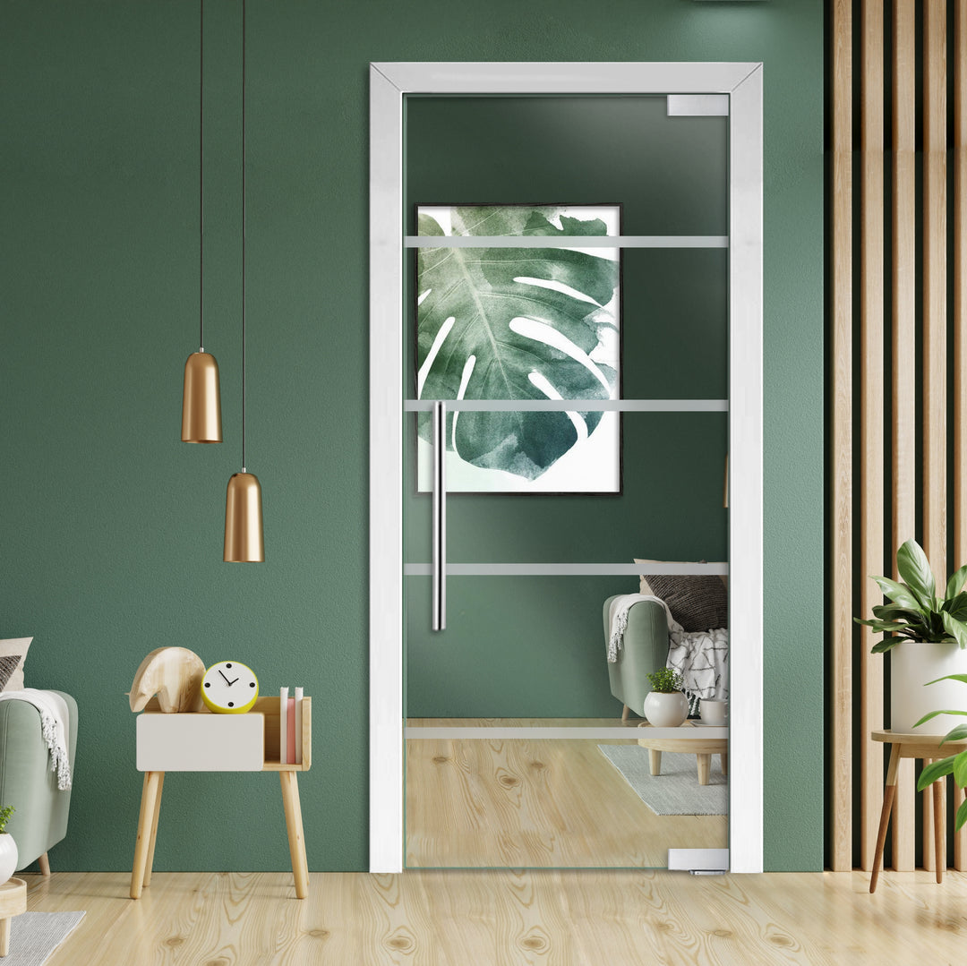 Frameless Glass Pivot Door with Self Closing Hinges FGP1 - 1925 - DoorDiscounter