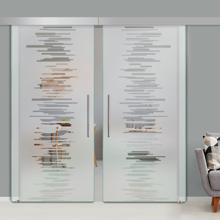 Double Sliding Glass Barn Door A100 SGB2 - 3750 - DoorDiscounter