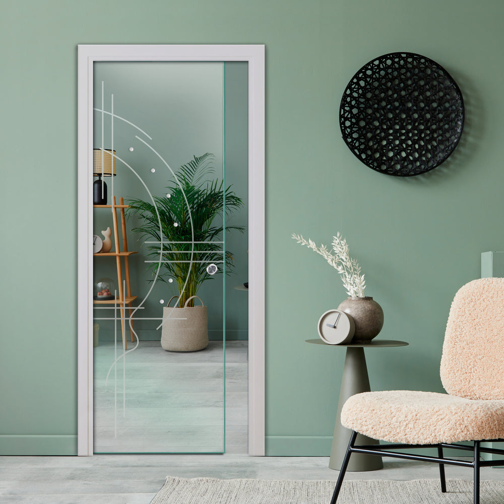SLIDING POCKET GLASS DOOR WITH TRACK SYSTEM SPTS - 2569 - DoorDiscounter